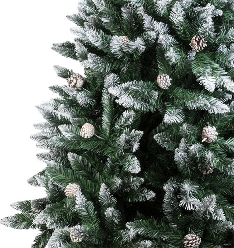 4 Fuß Schnee beflockt Weihnachtsbaum & Ständer künstlich buschig Weihnachten Wohndeko 200 Spitzen - Bild 3 von 14