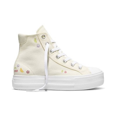 Converse Women Platform High Top Sneakers - Cream Fruit 7