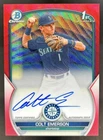 2023 Bowman Draft Colt Emerson Chrome Auto Red Wave Refractor 1st #/5 Mariners