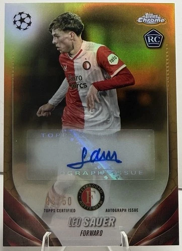 2023-24 Leo Sauer Auto /50 RC Topps Chrome UEFA Club Competitions