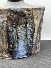 Studio Art Pottery Vase with Applied Flowers and Crystalline Drip Glaze — listing 4