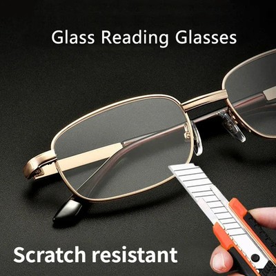 Reading Glasses Men Women Alloy Clear Lenses Eyeglasses Impact Scratch Resistant