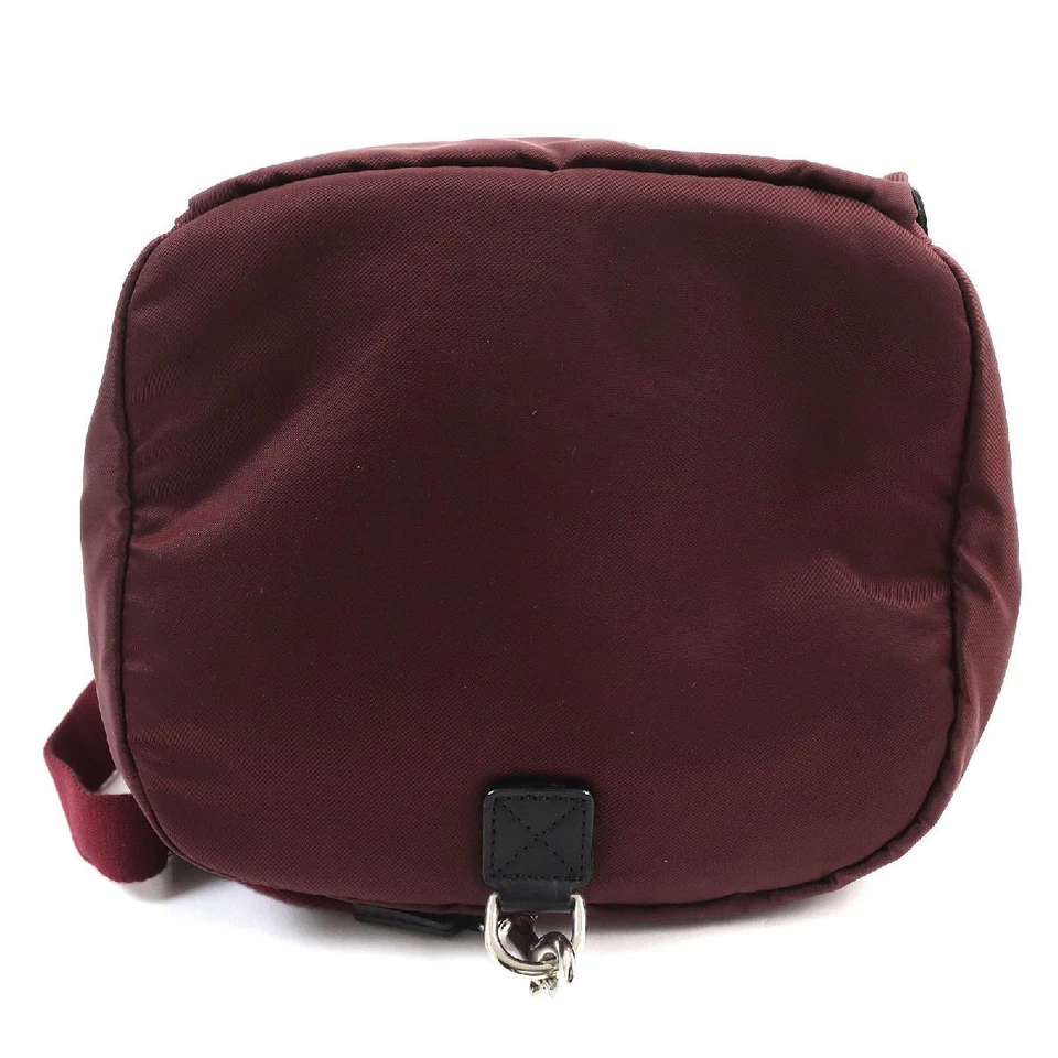 Auténtico bolso de hombro Felisi de cuero de nailon burdeos para mujer usado Foto 4 de 4