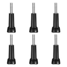 6 Pcs Aluminum Thumbscrew, Long Thumbscrew with Cap Long Straight, Black