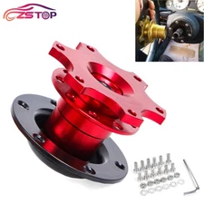 Universal Sports Steering Wheel Quick Release Snap Off Boss Kit Hub Adapter Red