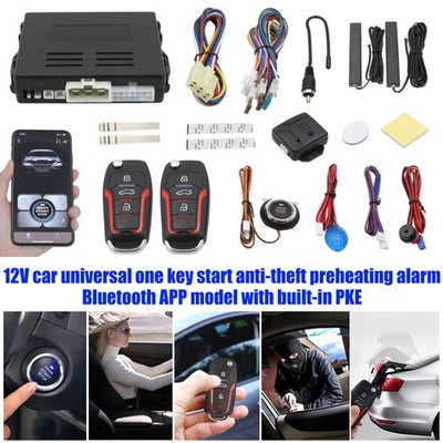 Auto Keyless Entry Motor Start Stop Alarm System Drucktaste Remote Auto Smart~
