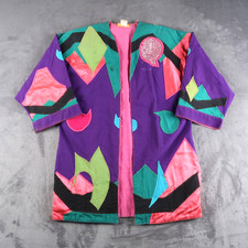Tipicano 80s Patchwork Embroidered S Grannycore Jacket w/Abstract Patchwork Art
