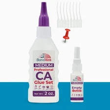 BondXtra 2 oz Medium CA Glue for Woodworking, Premium Super Glue Kit for Craft