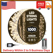1000 LED Christmas Lights Warm-White 400Ft String Lights Outdoor, with 8 Modes