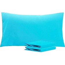 King Pillowcase Set - 2 Pack Brushed Microfiber 20x36 King 20" x 36" Blue