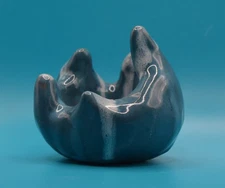 "Blue and White Fire" - Abstract Original Clay Sculpture. Hand made & glazed.