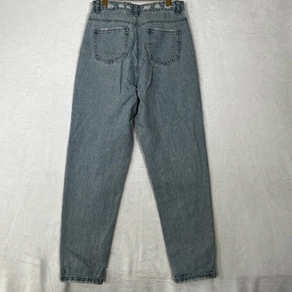 Pantalones de mezclilla para mujer Missguided Riot tiro alto mamá talla 6R lavado claro 27x27 Foto 4 de 4