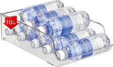 Water Bottle Organizer for Fridge or Pantry - Clear - Made in USA