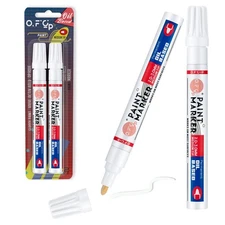 White Oil Based Permanent Markers Paint Pens marking pens - 2 Pack Waterproof