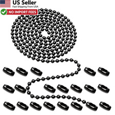 Black Ceiling Fan Pull Chain 160 Inch Beaded Extension Rustproof 20 Connectors