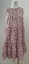 J. Crew Watermelon Tiered Summer Dress Re-Imagined Size 14 Cotton Blend Casual