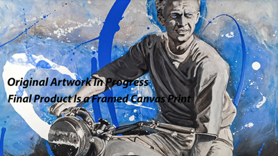 アート・デザイン・音楽 Steve McQueen: Werke Steve McQueen 24x36 Framed Canvas Print – King of Cool Triumph