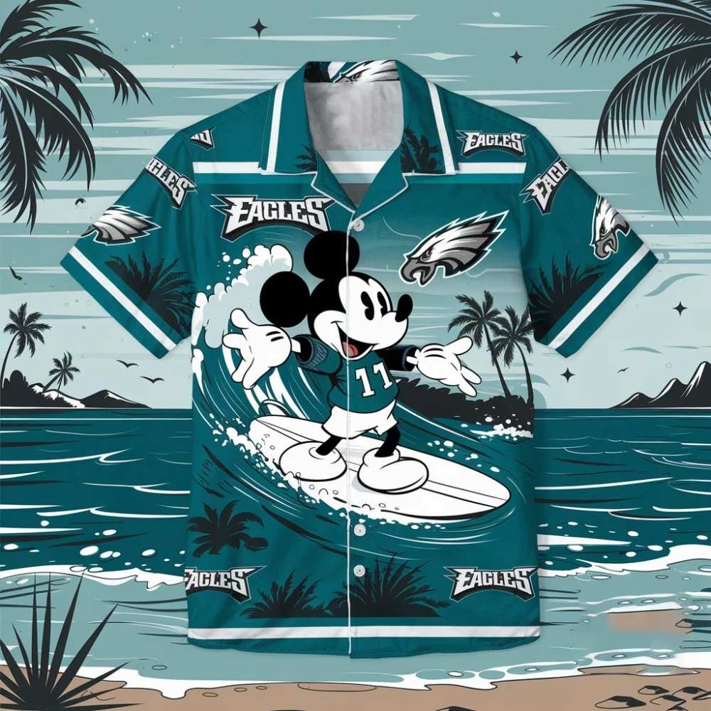 Philadelphia Football Mickey Mouse Hawaiian Shirt