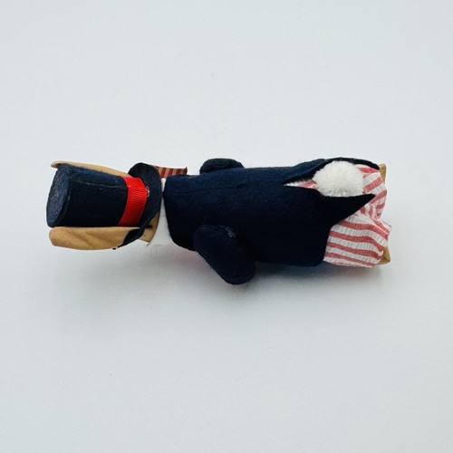 Vintage GLADYS BOALT Bunny Uncle Sam Christmas Ornament Patriotic USA Flag RARE - Picture 7 of 12