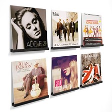 Emfogo Vinyl Record Shelf Wall Mount, 6 Pack Album Record Holder Wall, 12 inch V