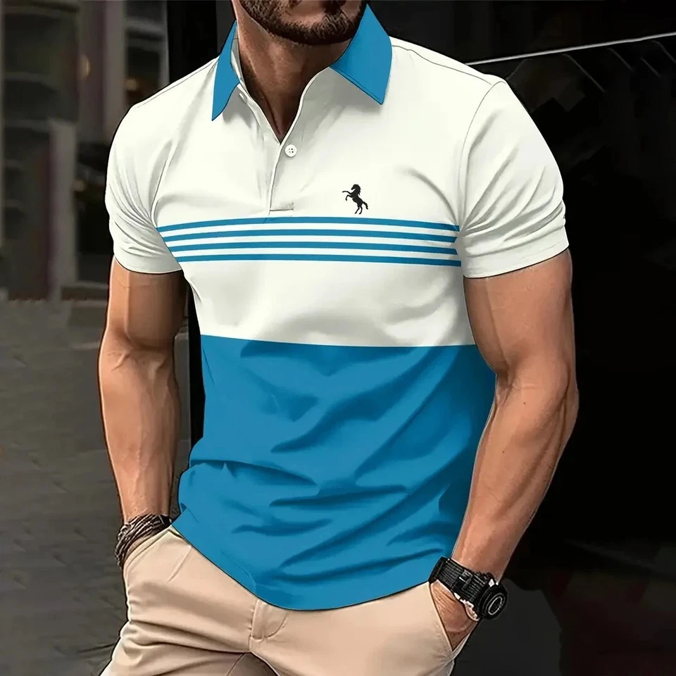Men's Business Polo Shirt Short Sleeve Summer Casual Smart Fashion Top Gym Gift - Image 3 of 4