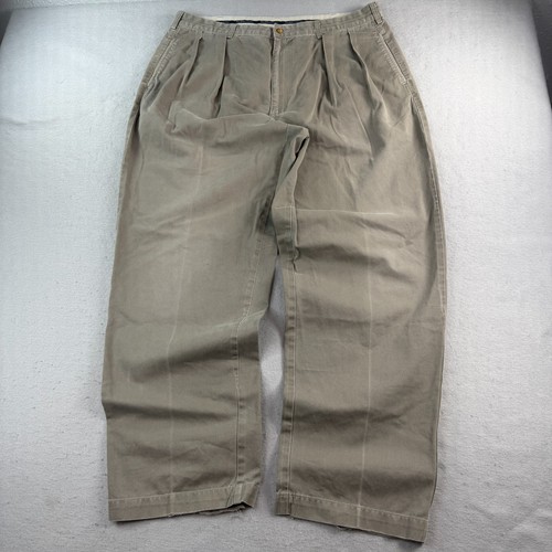 Vintage Polo Ralph Lauren Pants Mens Fits 36x31 Sage Gray Andrew Pleated Trouser