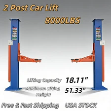 8000LBS 2 Post Lift Car Lifts Automotive Hoist Equipment USA Free Shipping