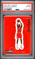 1997 UD COLLECTOR'S CHOICE STICK-UMS 1 #S30 MICHAEL JORDAN PSA 6