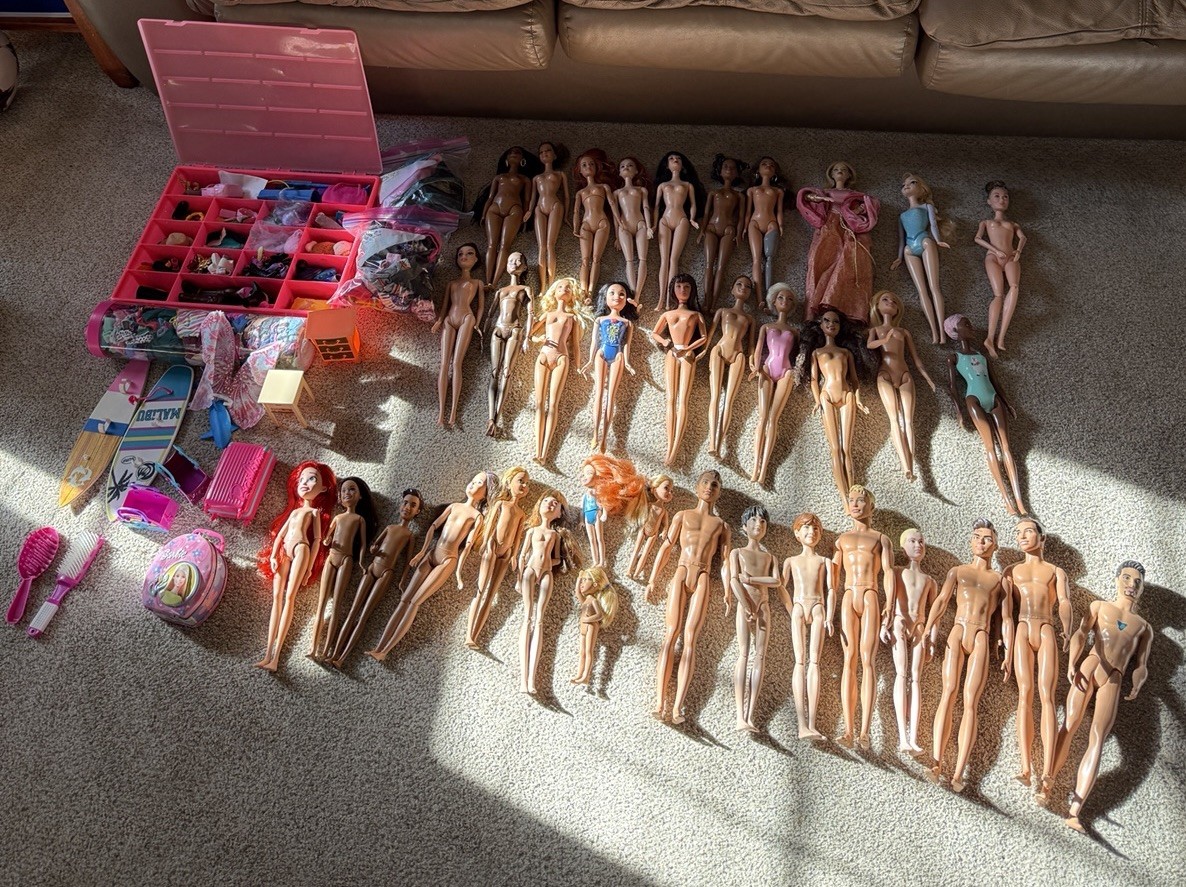 Big lot of Barbie Dolls And Accessories And Clothes -20 Barbie 5 Ken 12 Kid/Teen