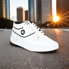 Airwalk Men's 13 Freestyle Mid Top Sneakers BMX Skateboard Skate Shoes White 🛹