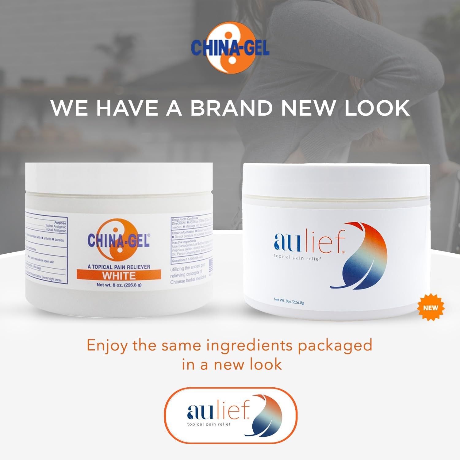 Aulief Pain Relief Cream by China-Gel - Arthritis & Sore Muscle Rub - 8oz Jar