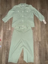 Alfred Dunner 2 Piece Set Sz 10 Jacket 12 Pants Green Suit Brand New With Tags