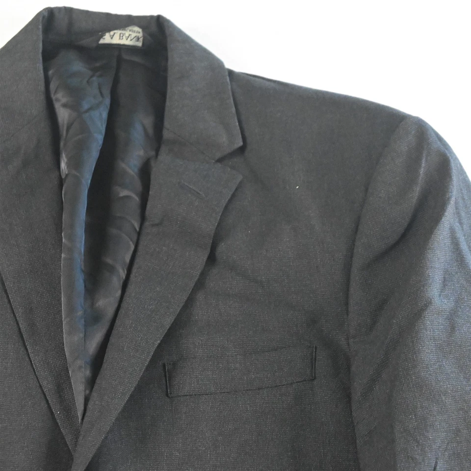 Jos A Bank 38S 32x30 Dark Gray 100% Wool Micro Check Mens Jacket Pants Suit - Image 3 of 4