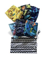 6pcs Baby Cloth Diaper Skater Theme Reusable Nappy Adjustable W/ Carry Bag, Boys