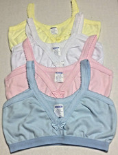 4-NEW TEEN BRA GIRLS TRAINING BRA STRECHY COTTON UNDERWEAR THIN STRAPS SIZE: 10