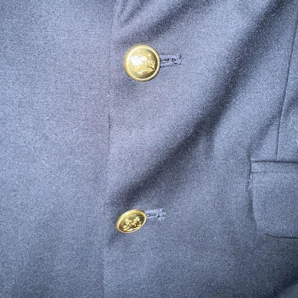 Abrigo deportivo NAUTICA azul marino de un solo pecho doble botón talla 12 regular para niños Foto 4 de 4