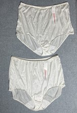 Shadowline 17032 Size 10 Ivory Nylon Classic Brief Panty Lot Of 2