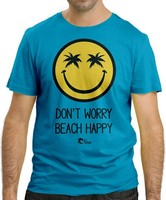 Cressi Herren Don't Worry Beach Happy T-Shirt Sommershirt, Blau, S