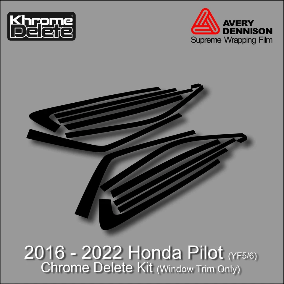 Vinilo de eliminación de cromo para Honda Pilot 2016 - 2022 (negro brillante) Foto 2 de 4