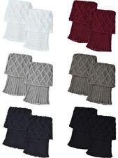 Short Boot Socks for Women Cuffs Toppers Crochet Leg Warmers 6 Pairs