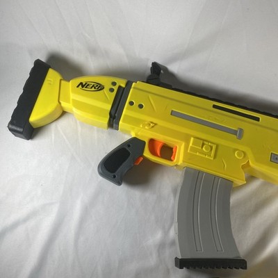 NERF Fortnite AR Elite Dart Blaster Scar Yellow Motorized Lot 2