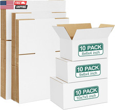 30 Pack Small Shipping Boxes Assorted Sizes, 8X6X4 9X6X4 10X7X5 10 PCS Each