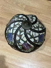Vintage Tiffany Style Unique Shape Floral, hummingbird Shade 19 X 10”