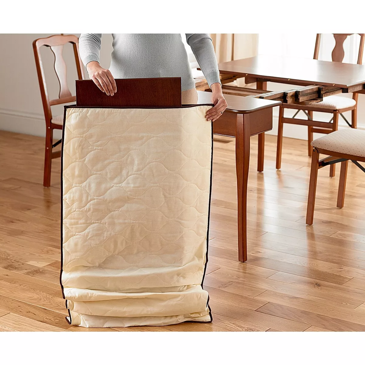 Wooden Extending Table Leaf Quilted Protective Storage Bag Cover Padded Cotton