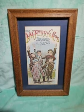 Original Vintage 1891 D.M. Ferry & Co. Seed Antique Picture 12 X 8 Oak Framed