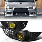Fog Lights Pair For 2009-2014 Mitsubishi Lancer Bumper Yellow Lens w/Bulb+Wiring