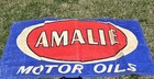 Rare 1940's 50’s Amalie Motor Oil Advertising Canvas Banner Sign