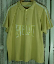 Polo EVERLAST gialla Spell Out L 49" petto uomo cotone casual t-shirt top