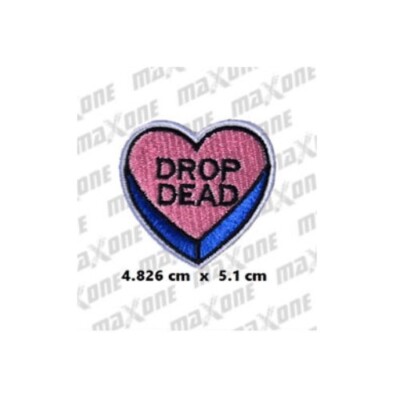 Drop Dead Herz bestickt Patch Aufnäher Bügelbild bestickt Patches/Abzeichen