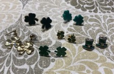 7 St Patrick's Day Clover Pierced Earrings BON7-44